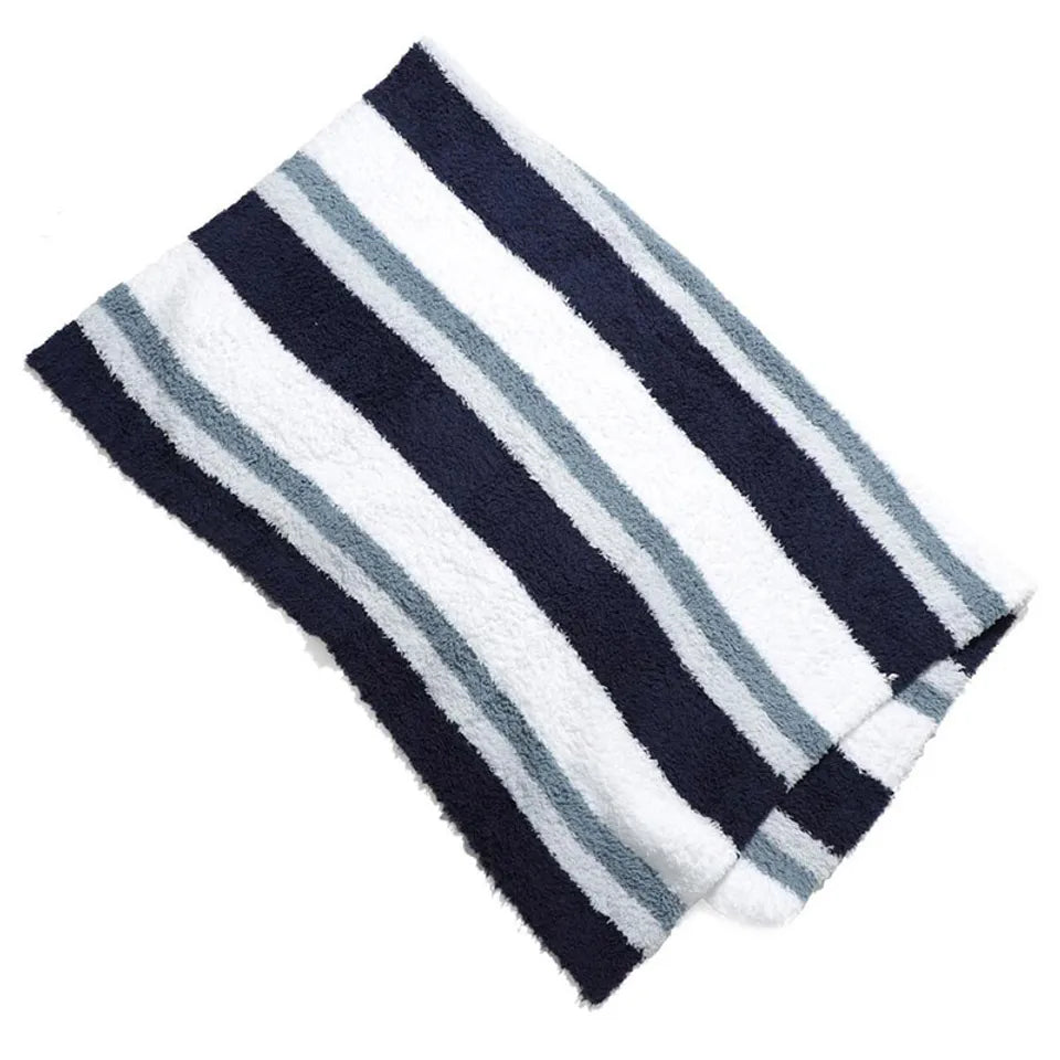 Barefoot Dreams® CozyChic® Multi Striped Stroller Blanket White/Dusk/Blue/Marine