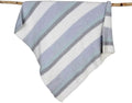 Barefoot Dreams® CozyChic® Multi Striped Stroller Blanket - White/Ocean/Aqua Ice/Blue