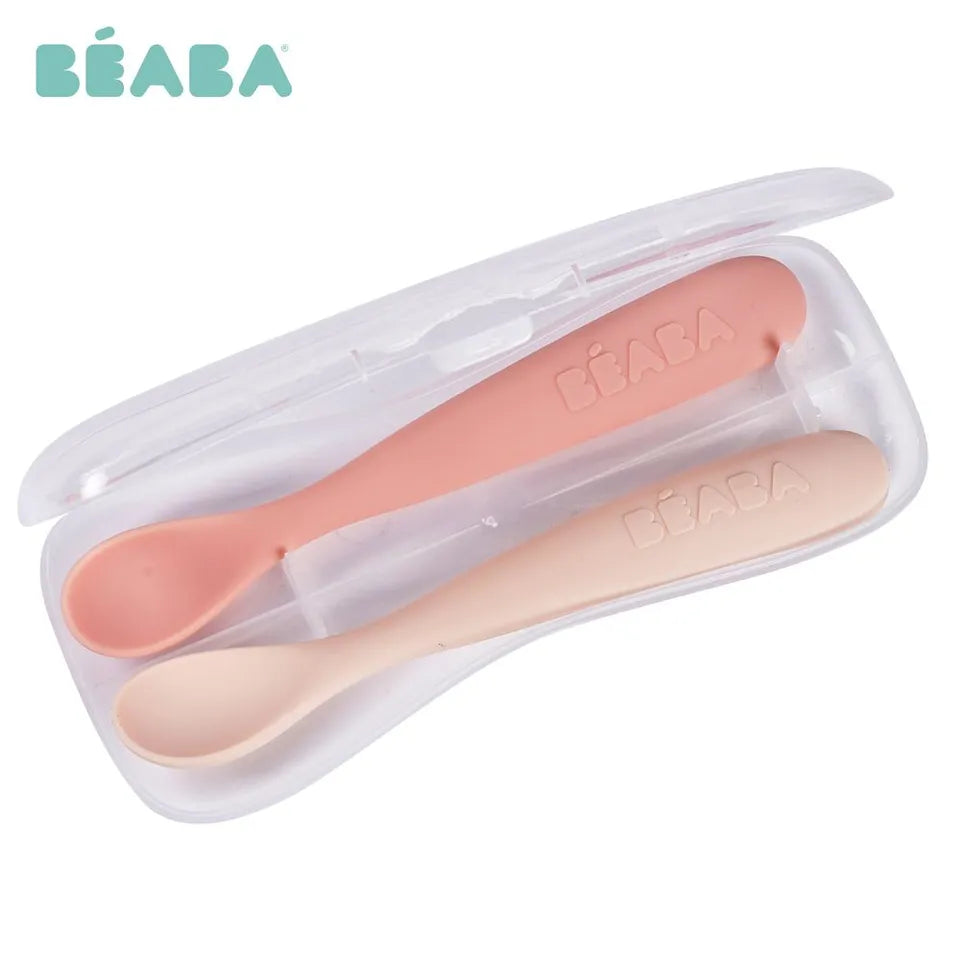 Beaba 1st Age Silicone Spoons & Carrying Case Set - 3 Pcs