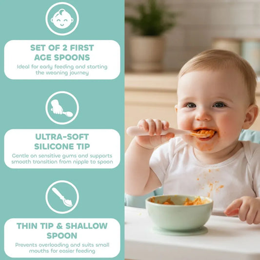 Beaba 1st Age Silicone Spoons & Carrying Case Set - 3 Pcs