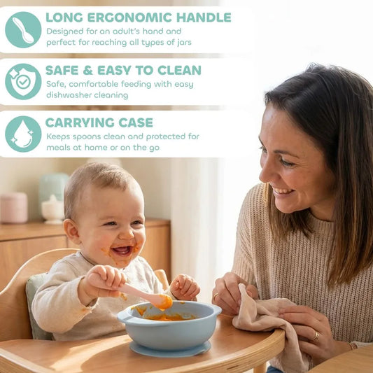 Beaba 1st Age Silicone Spoons & Carrying Case Set - 3 Pcs