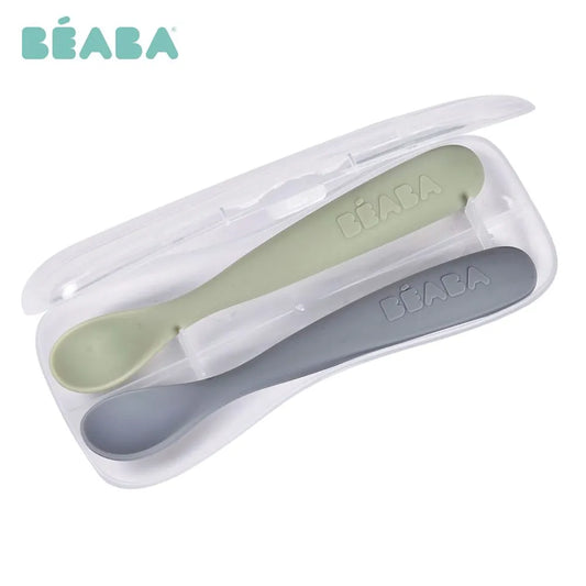 Beaba 1st Age Silicone Spoons & Carrying Case Set - 3 Pcs