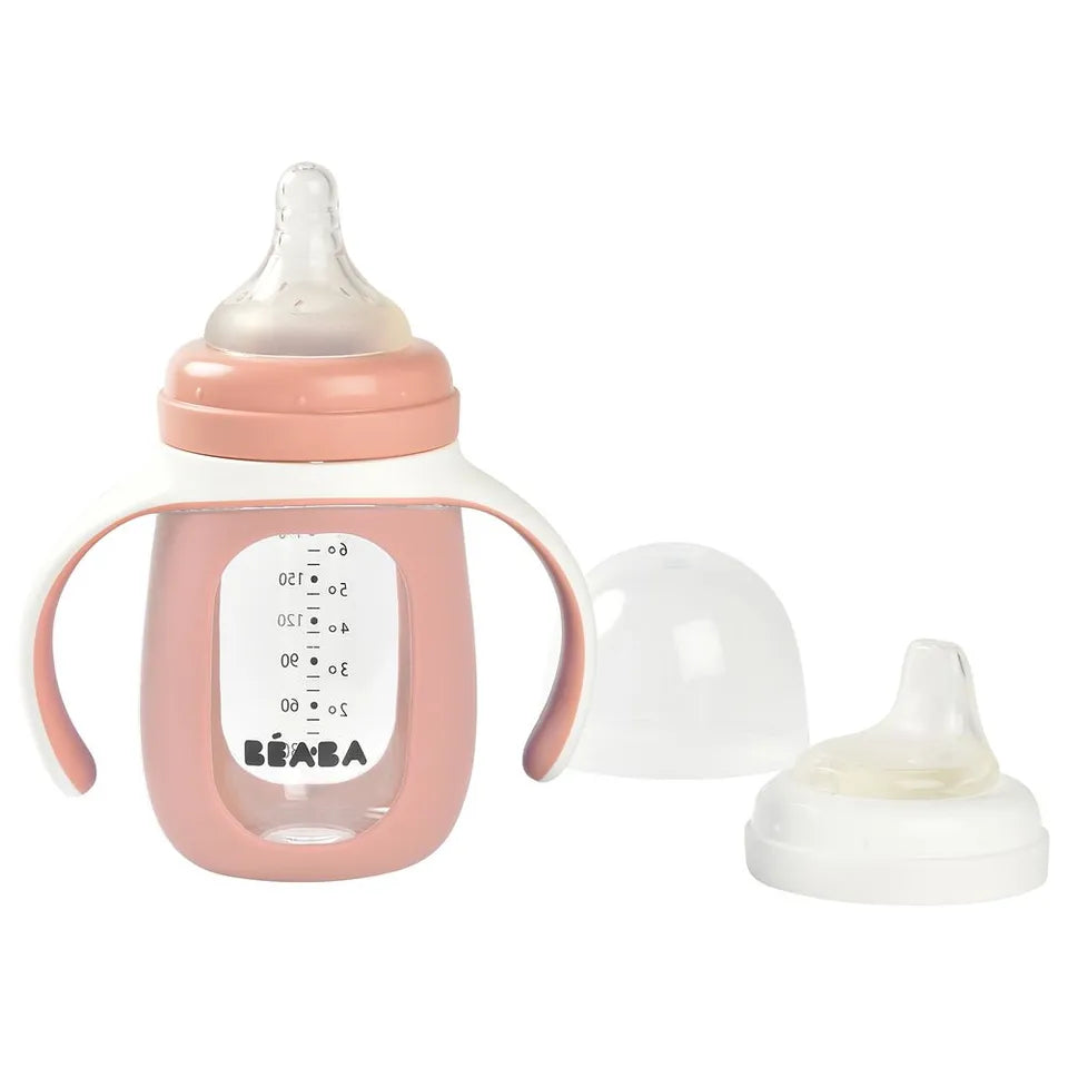 Beaba 2 in 1 Learning Bottle Old 210ml + Silicone Sleeve