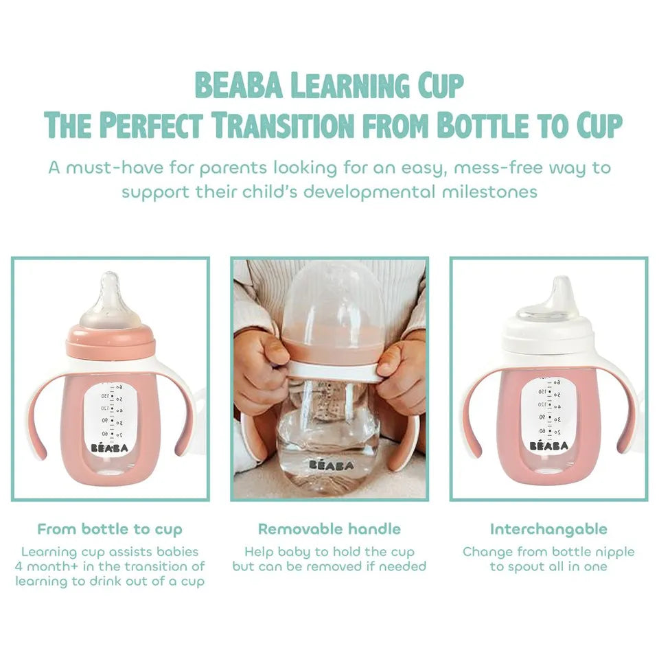 Beaba 2 in 1 Learning Bottle Old 210ml + Silicone Sleeve