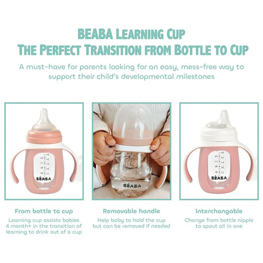 Beaba 2 in 1 Learning Bottle Old 210ml + Silicone Sleeve