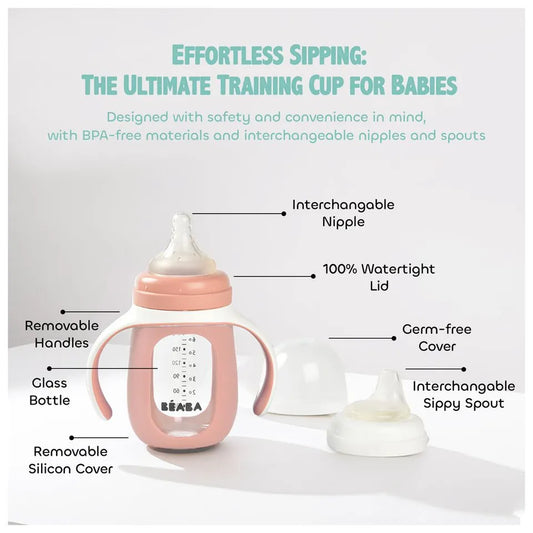 Beaba 2 in 1 Learning Bottle Old 210ml + Silicone Sleeve