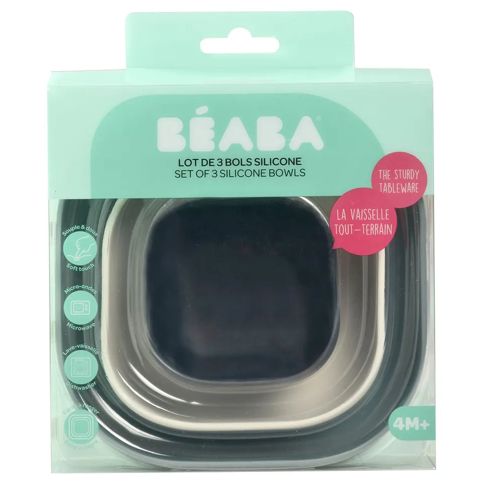Beaba Silicone  3Pcs Nesting Bowl Set