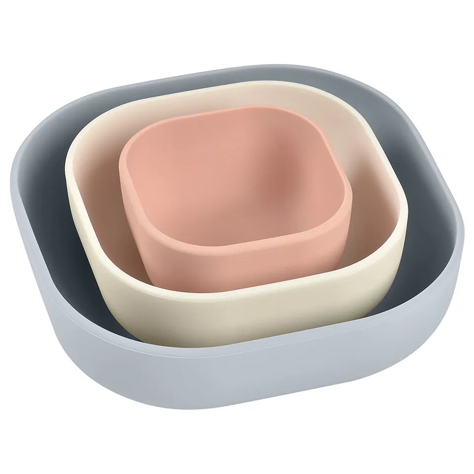 Beaba Silicone  3Pcs Nesting Bowl Set