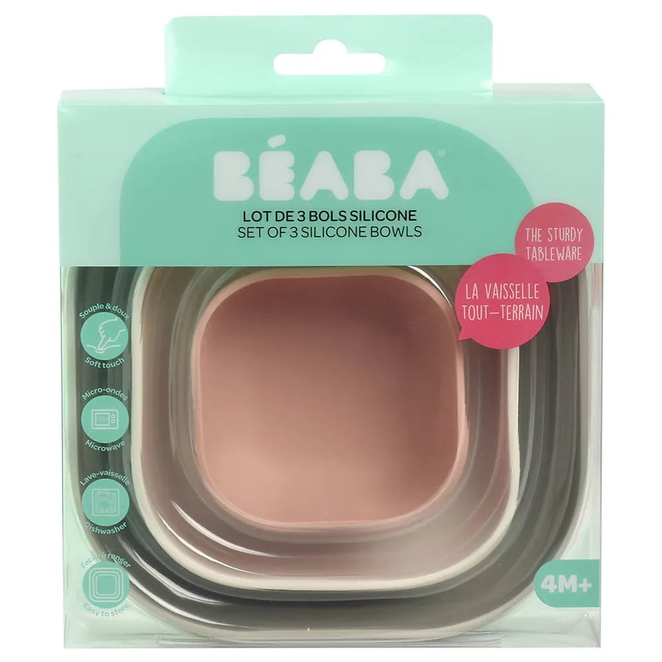 Beaba Silicone  3Pcs Nesting Bowl Set