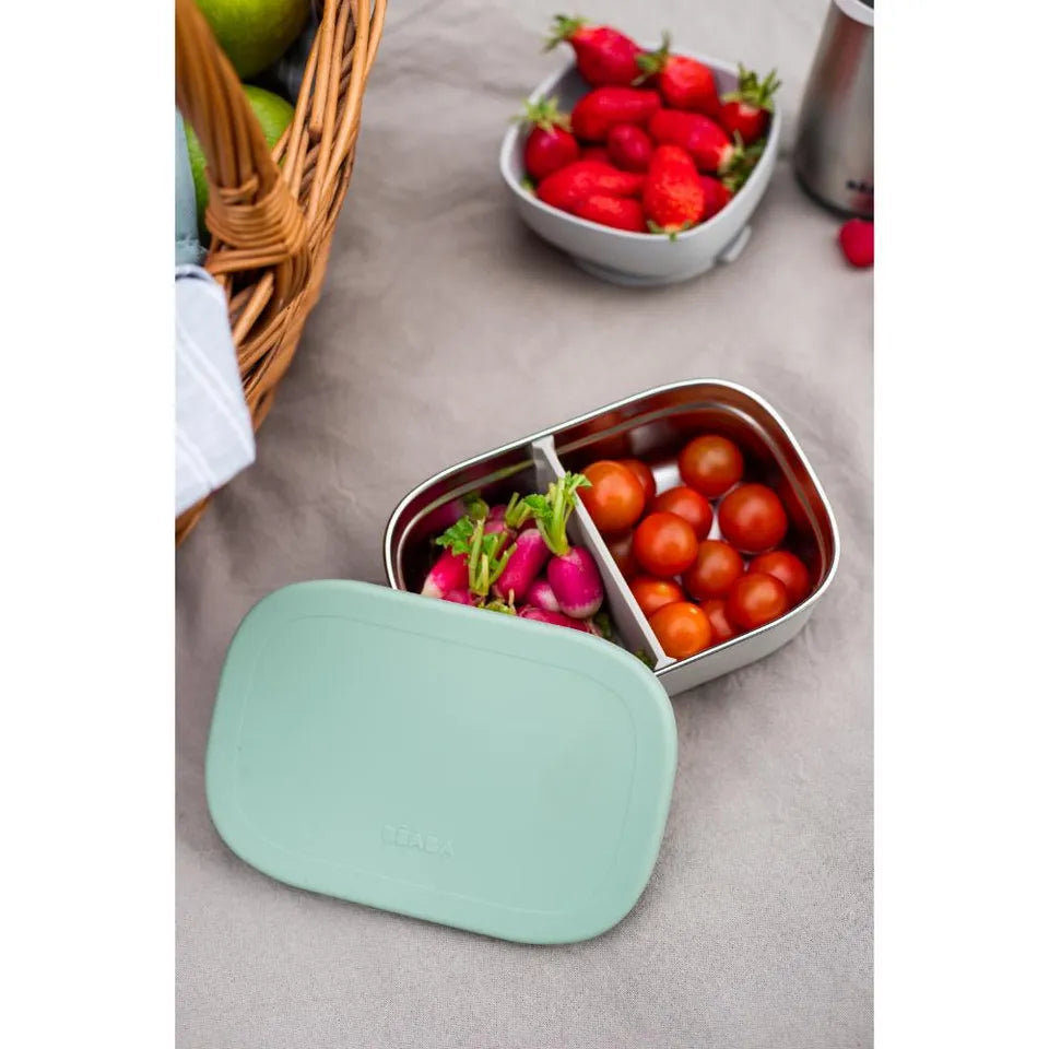 BEABA Stainless Steel Lunch Box Velvet Grey Sage Green