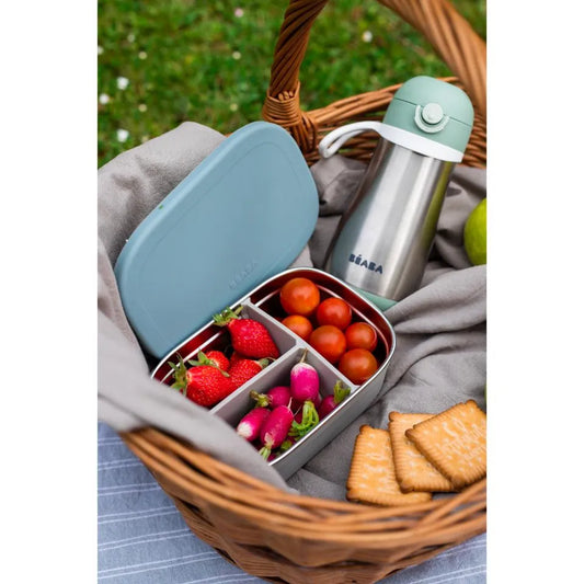BEABA Stainless Steel Lunch Box Velvet Grey Sage Green