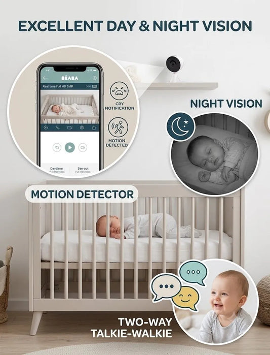 BEABA Video Baby Monitor Baby 17T Mini Zen Connect Mini Multi Color