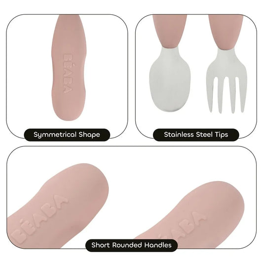 Beaba Set of 2 Stainless Steel Pre-Cutlery