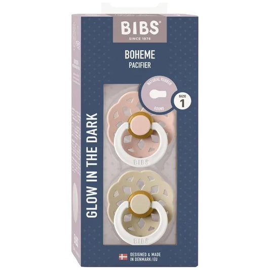 BIBS Boheme 2 PACK Latex Blush GLOW/Vanilla GLOW