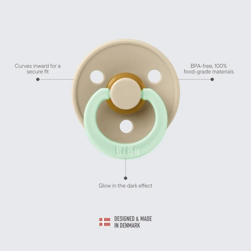 Bibs Glow Colour S2 Pacifiers - Pack of 2 - Blush/Vanilla