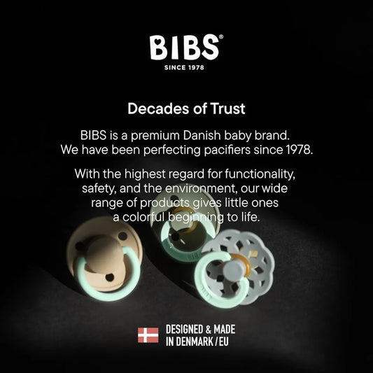 Bibs Glow Colour S2 Pacifiers - Pack of 2 - Blush/Vanilla