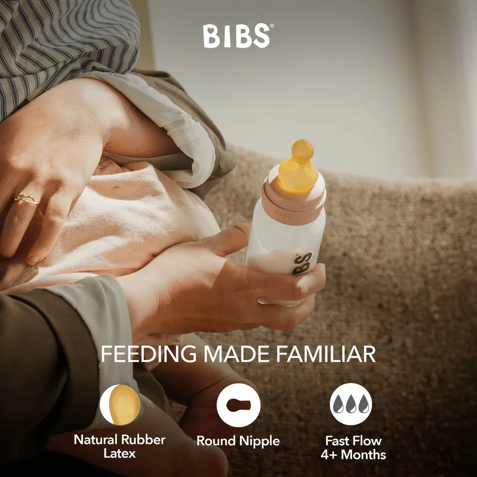 BIBS Baby Bottle Nipple Round  Latex 2 Pack