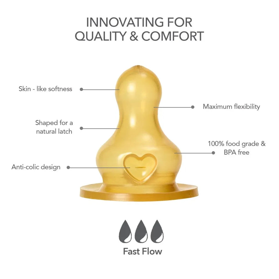 BIBS Baby Bottle Nipple Round  Latex 2 Pack