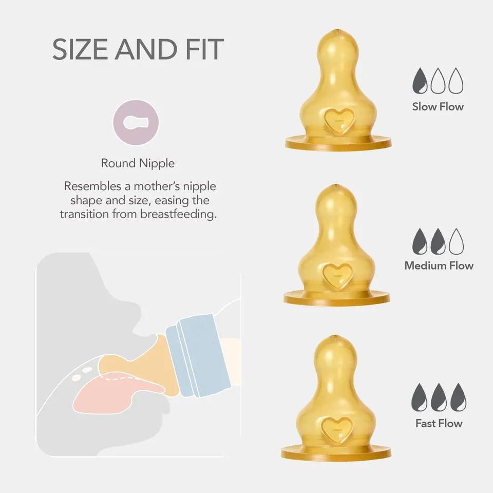 BIBS Baby Bottle Nipple Round  Latex 2 Pack