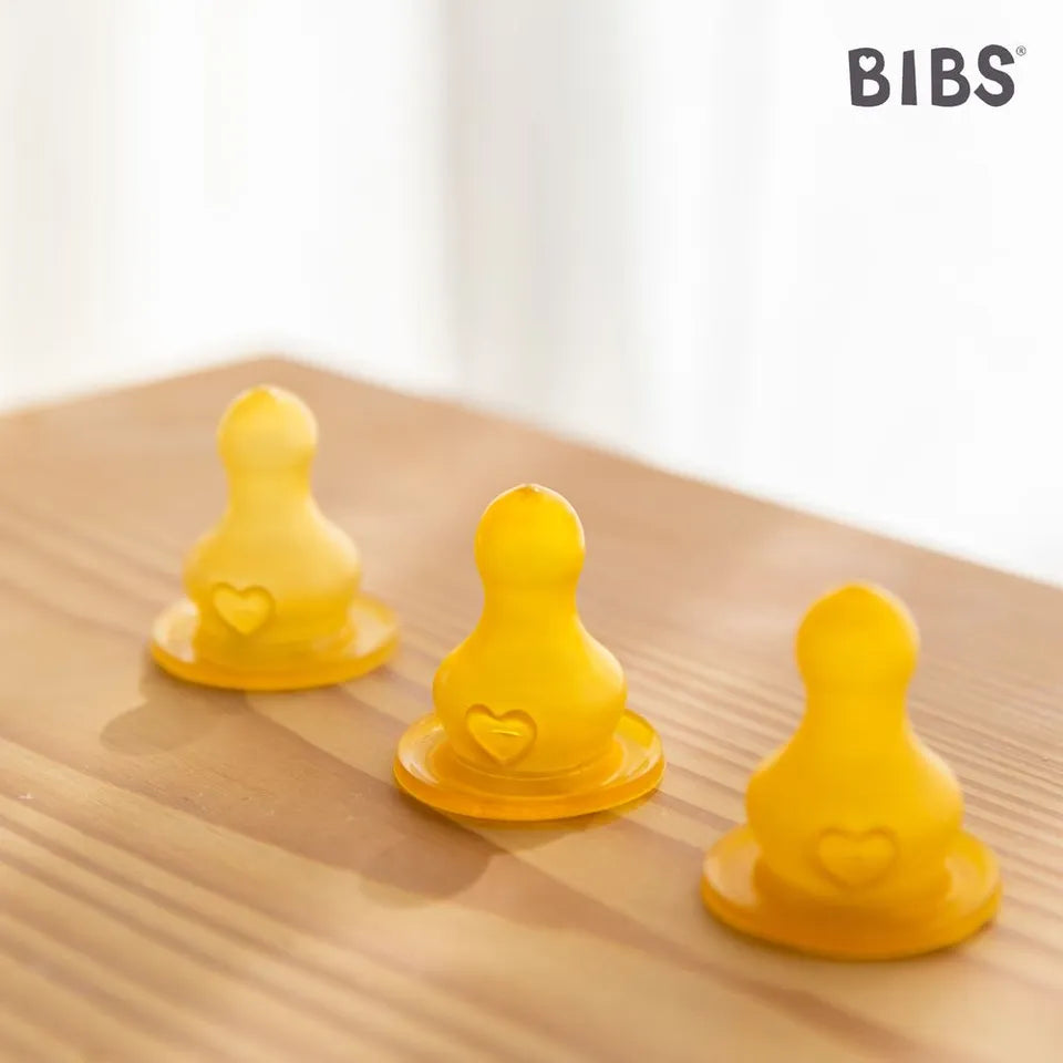 BIBS Baby Bottle Nipple Round  Latex 2 Pack