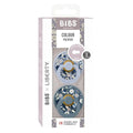 BIBS Round Nipple Pacifier X Liberty 2 Pack Colour Bobo Latex Size 2 - Dusty Blue Mix