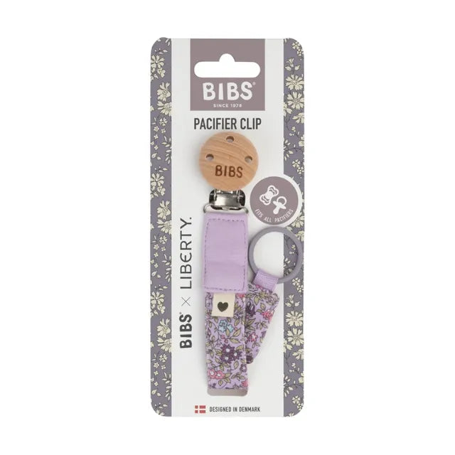BIBS x Liberty Pacifier Clip Chamomile Lawn Violet Sky