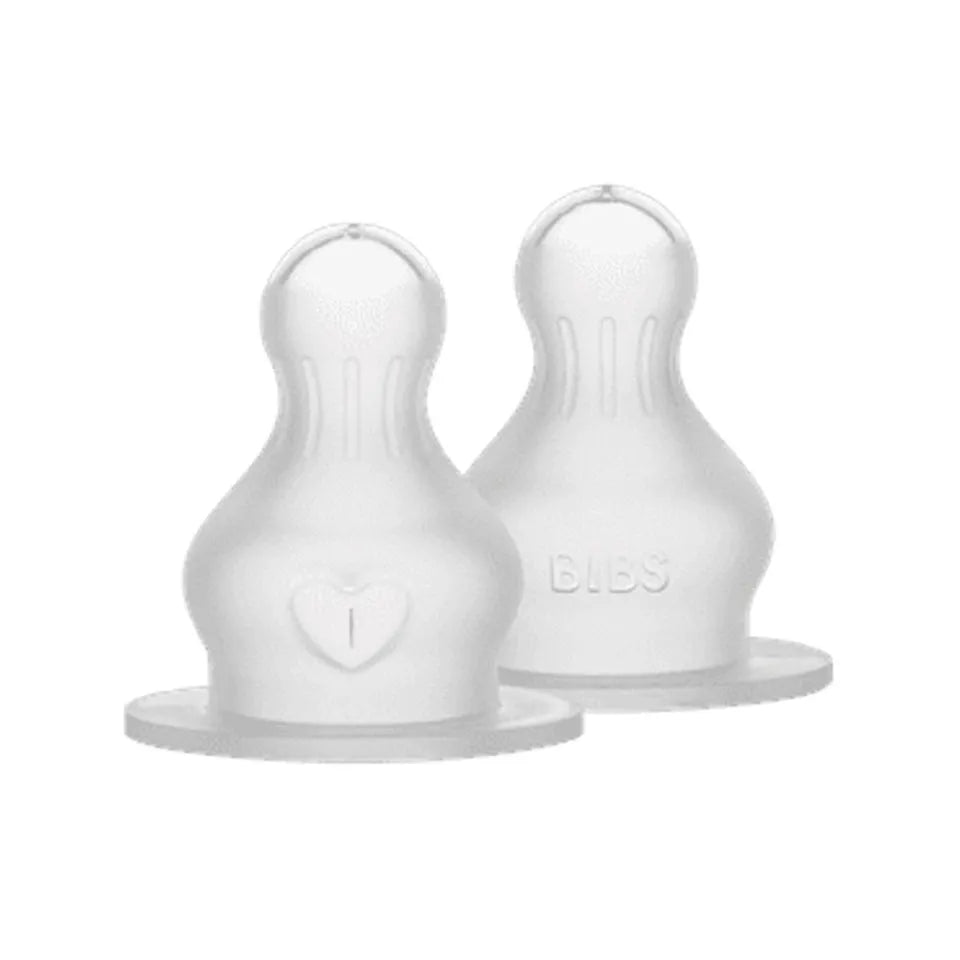 BIBS Baby Bottle Nipple Round Silicone 2 Pack