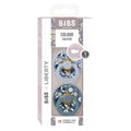 BIBS Round Nipple Pacifier X Liberty 2 Pack Colour Bobo Latex Size 1 - Dusty Blue Mix