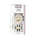 BIBS Studio Colour Pacifier 2 Pack Pin Latex - Ivory Steel Blue Mix