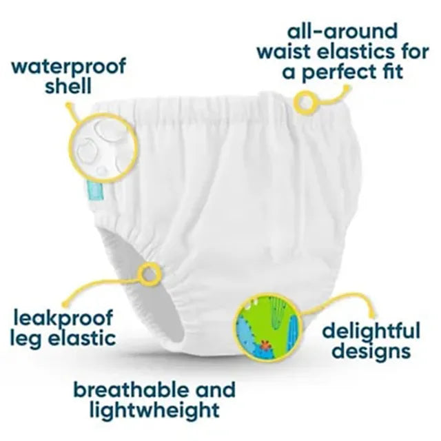 Charlie Banana 2-IN-1 SWIM DIAPER  &TRAINING PANTS WHITE