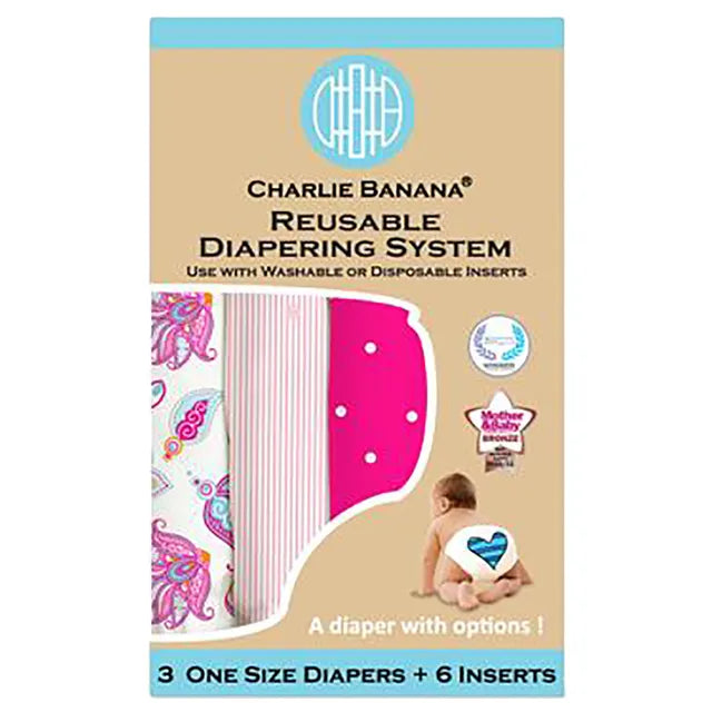 Charlie Banana 3 DIAPERS 6 INSERTS