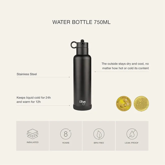 Citron Stainless Steel Water Bottle 750ml
