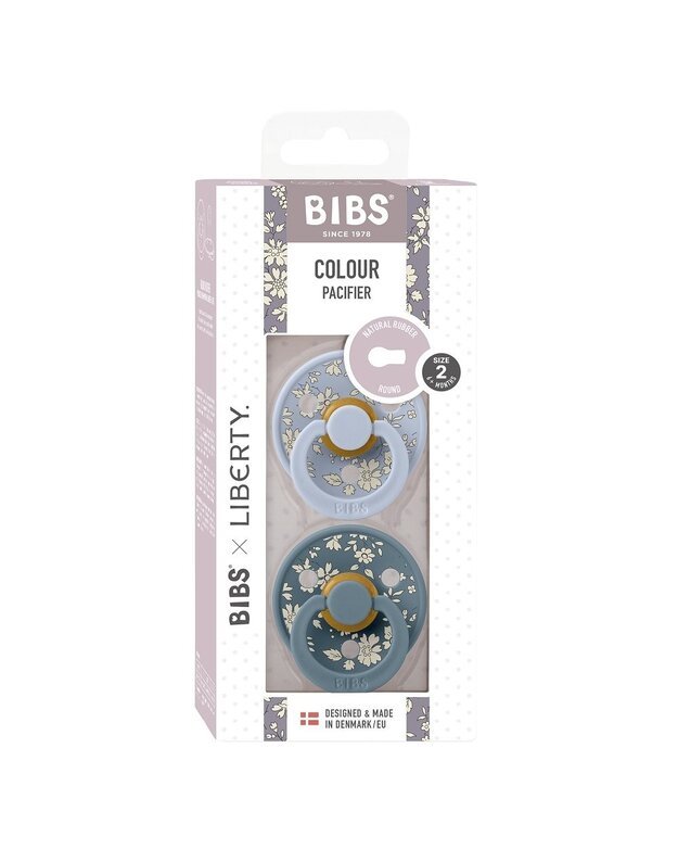 BIBS Pacifier X Liberty Colour 2 Pack Capel Latex Dusty Blue Mix