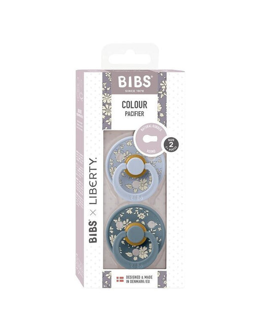 BIBS Pacifier X Liberty Colour 2 Pack Capel Latex Dusty Blue Mix