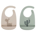 Done By Deer Silicone Bib 2-Pack Lalee Sand/Green