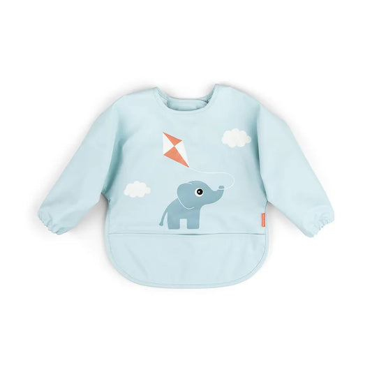 Done By Deer Sleeved Pocket Bib Playground Blue