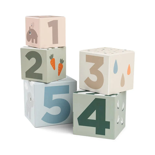 Done By Deer Stacking Cubes 5 Pcs Deer Friends Colour Mix