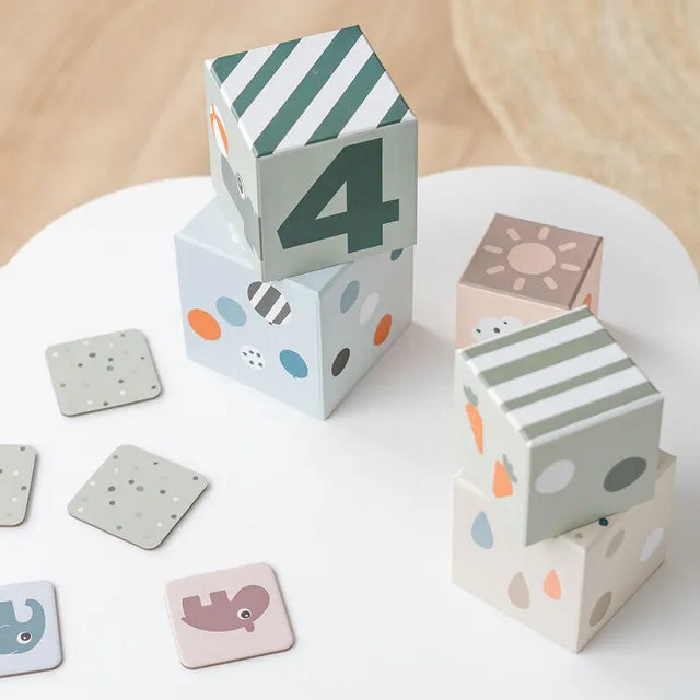 Done By Deer Stacking Cubes 5 Pcs Deer Friends Colour Mix