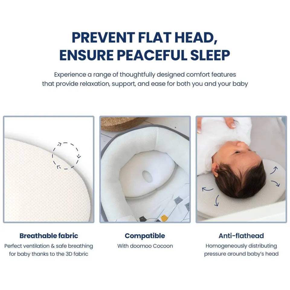 Doomoo Basics Baby Pillow White