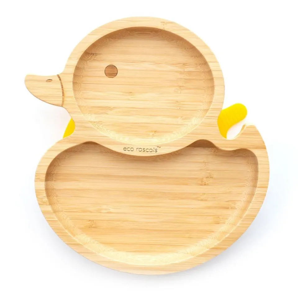 Eco Rascals Duck Shaped Bamboo Suction Plate Asst Color