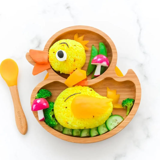 Eco Rascals Duck Shaped Bamboo Suction Plate Asst Color