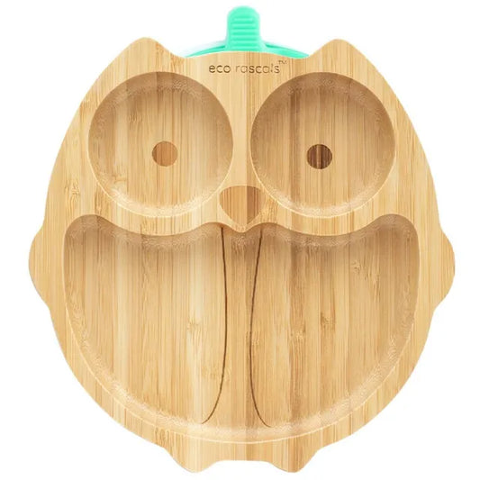 Eco Rascals Owl Shaped Bamboo Suction Plate Asst Color