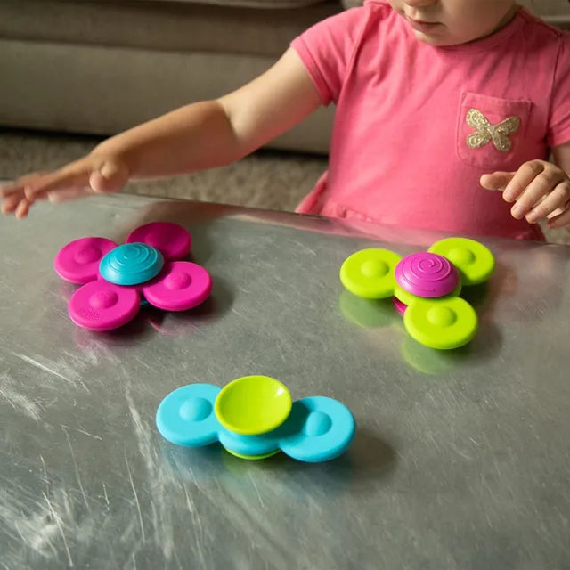 Fat Brain Toys Whirly Squigz - Sensory Toys for Infant Development, Spinner Toy