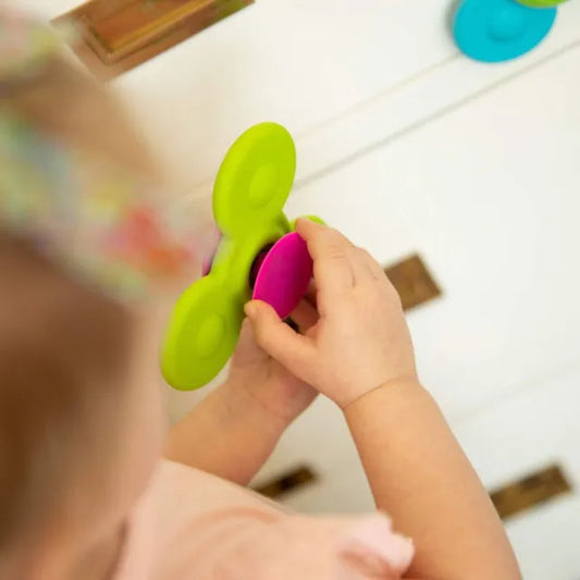 Fat Brain Toys Whirly Squigz - Sensory Toys for Infant Development, Spinner Toy
