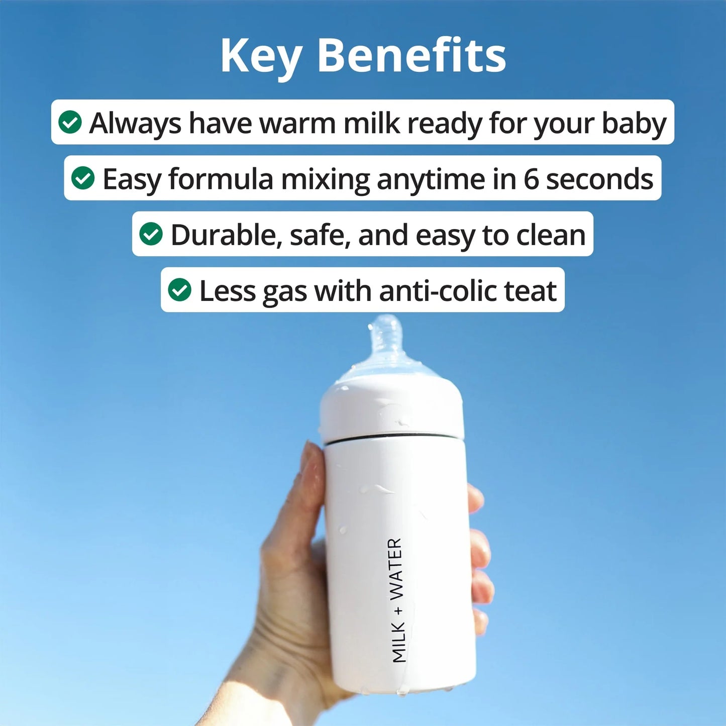 Milk + Water All-In-One Insulated Baby Bottle - 9oz
