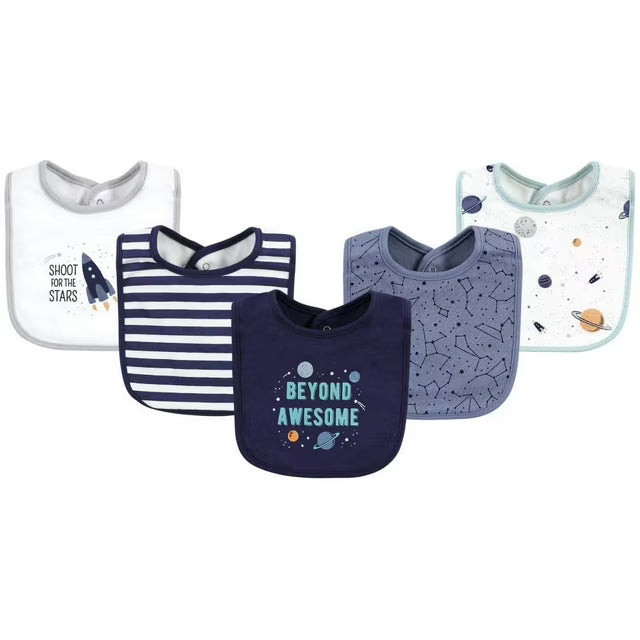 Hudson Baby Infant Boys Cotton Bibs 5PCS