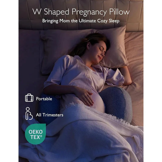 Momcozy Portable Maternity Pillow for Side Sleeper, Support for Back, Belly, Hips