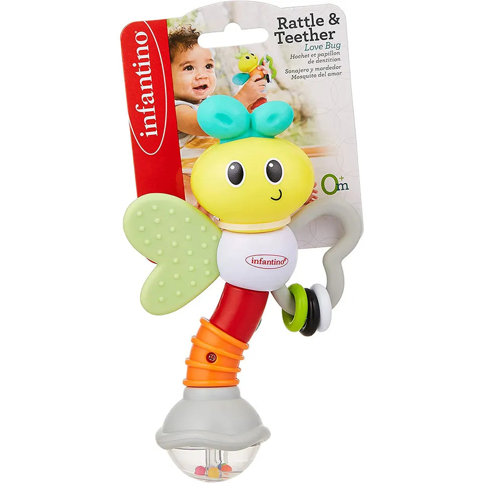 Infantino Rattle & Teether Love Bug | 0M+