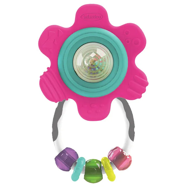 Infantino Spin & Rattle Teether Pink