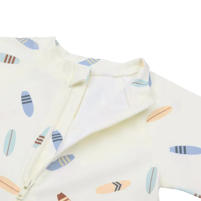 Lassig Kids Short Sleeve Sunsuit Surfboards Sea Salt